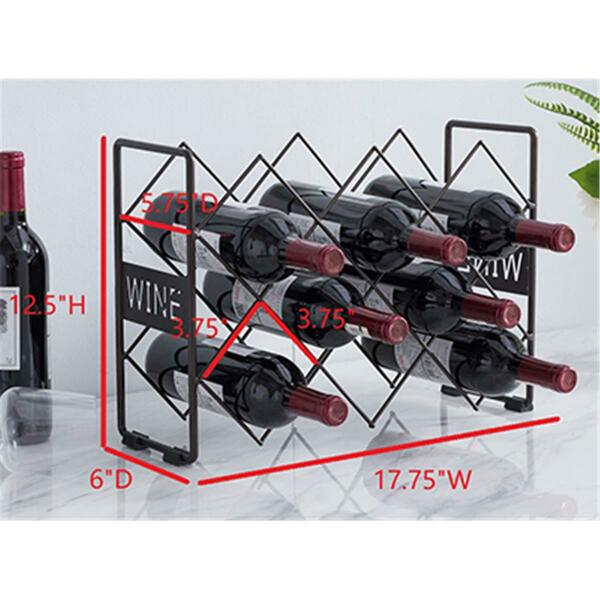 Hypersign Digital Signage Tristate Apartment Furnishres  Denes Metal Wine Rack - Pewter, 12 x 18 x 6 in. WR1425
